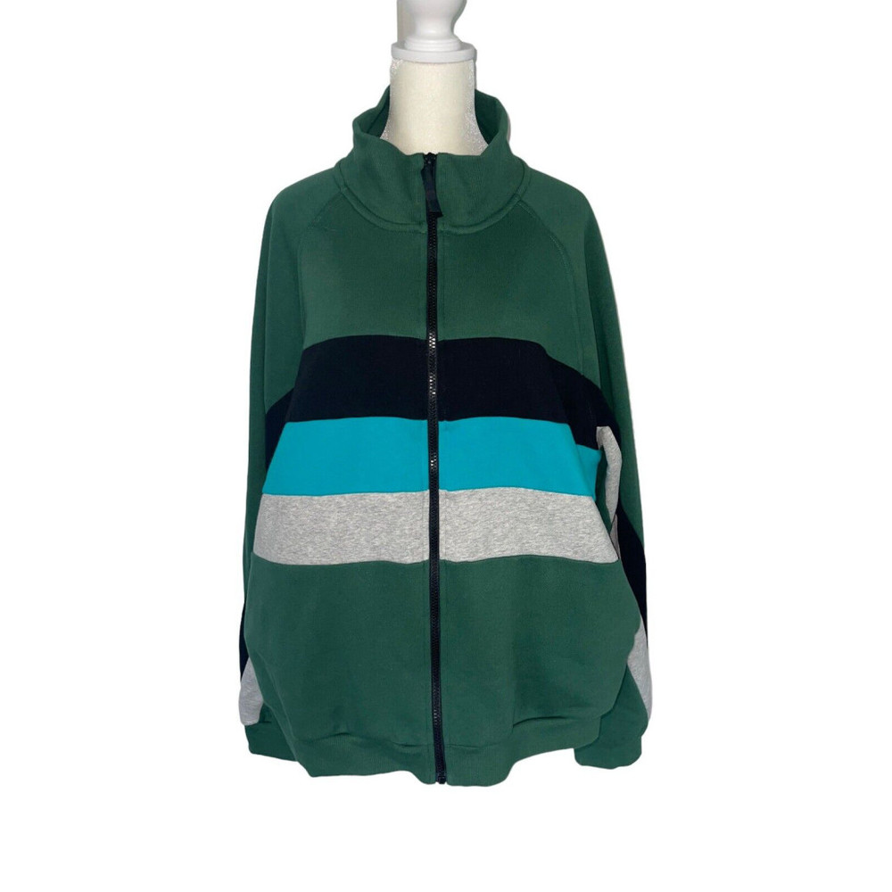 Men's Color Block Stripe Zip-Up Track Jacket LEGO Collection x Target Green XL